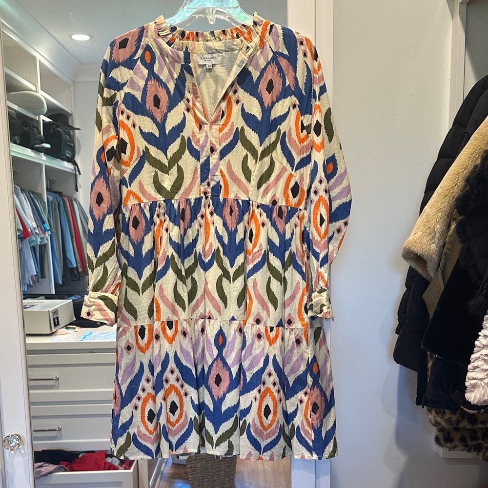 Multicolor Long Sleeve Dress